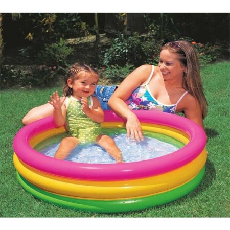 Baby Bath Tub, Baby Swimming Pool with Pumper (34 X10inch) - Multicolor