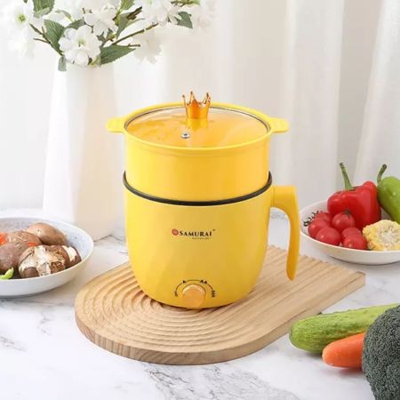 Samurai Portable Electric Multicooker Cooking Pot With Steamer 1.8L