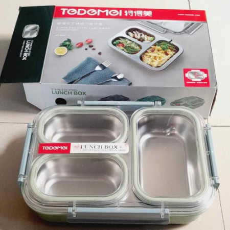 TEDEMEI Stainless Steel Lunch Box (3 Compartments)