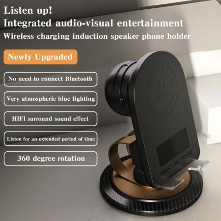 Induction Audio Bluetooth Speaker Five in One Phone Holder