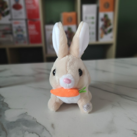 Electric Plush Rabbit Toy With Carrot (Light Brown)