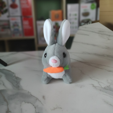 Electric Plush Rabbit Toy With Carrot ( Grey)